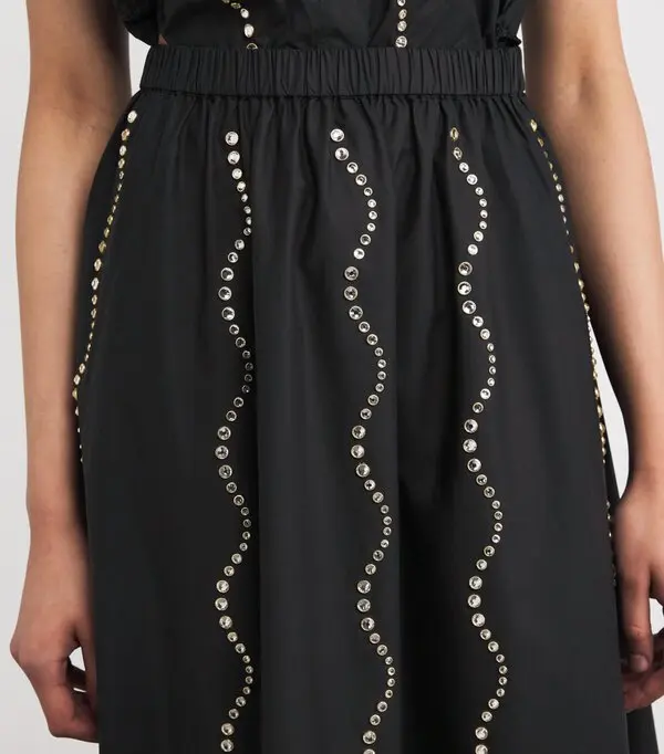 Co-ord Sandro en coton avec strass (jupe maxi + chemise)